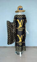Luxury Satin Kaftan & Matching Lightweight Stole Set - One Size (XS to 2XL)