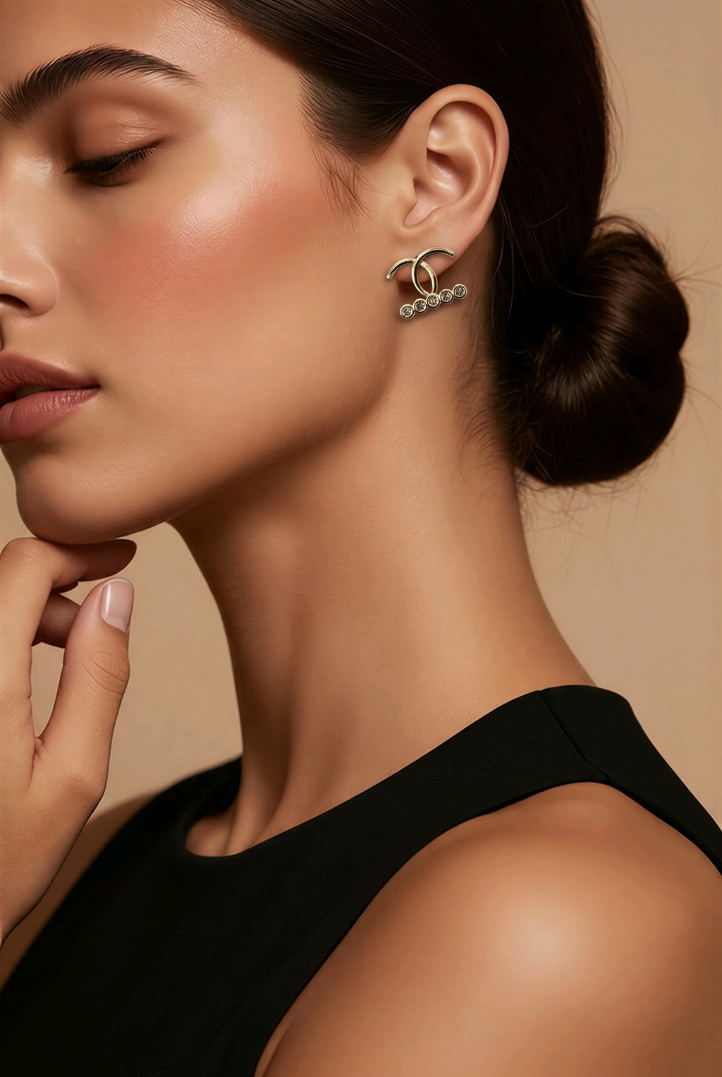 Elegance Stainless Steel Jewelry Set — Radiant Gold-Tone Necklace & Matching Earrings