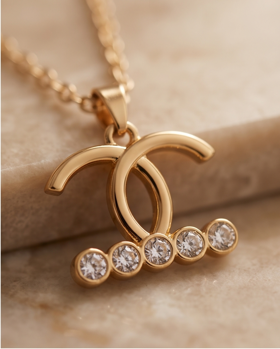 Elegance Stainless Steel Jewelry Set — Radiant Gold-Tone Necklace & Matching Earrings