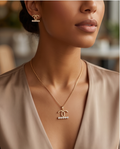 Elegance Stainless Steel Jewelry Set — Radiant Gold-Tone Necklace & Matching Earrings